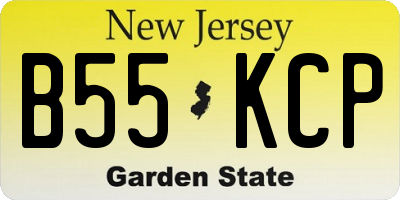 NJ license plate B55KCP