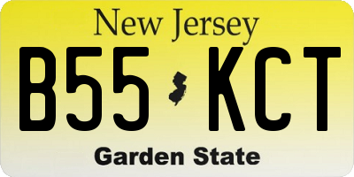 NJ license plate B55KCT