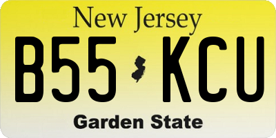 NJ license plate B55KCU