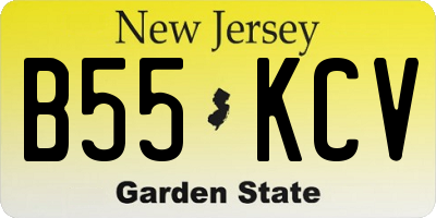 NJ license plate B55KCV