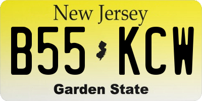 NJ license plate B55KCW