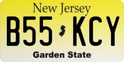 NJ license plate B55KCY