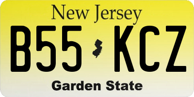 NJ license plate B55KCZ