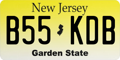 NJ license plate B55KDB