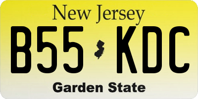 NJ license plate B55KDC