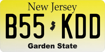 NJ license plate B55KDD