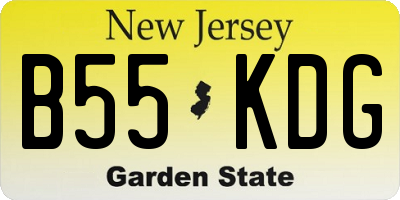 NJ license plate B55KDG