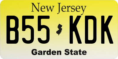 NJ license plate B55KDK