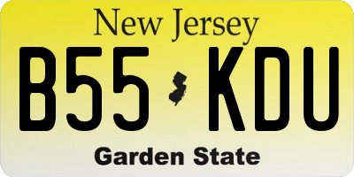 NJ license plate B55KDU