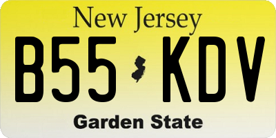 NJ license plate B55KDV