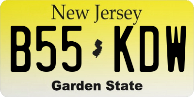 NJ license plate B55KDW