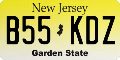 NJ license plate B55KDZ