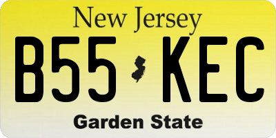 NJ license plate B55KEC