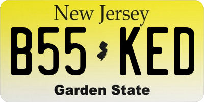 NJ license plate B55KED