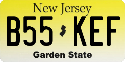 NJ license plate B55KEF