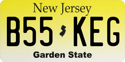 NJ license plate B55KEG