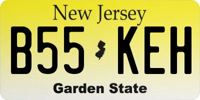 NJ license plate B55KEH
