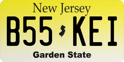 NJ license plate B55KEI