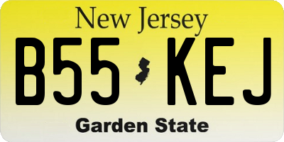 NJ license plate B55KEJ