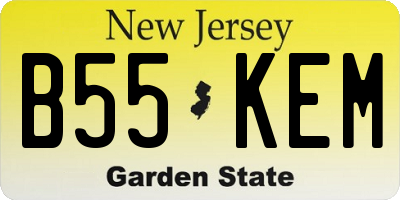 NJ license plate B55KEM