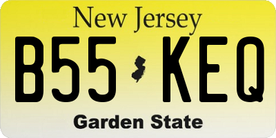 NJ license plate B55KEQ
