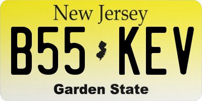 NJ license plate B55KEV