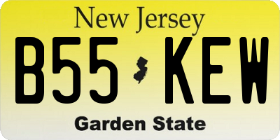 NJ license plate B55KEW