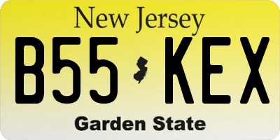 NJ license plate B55KEX