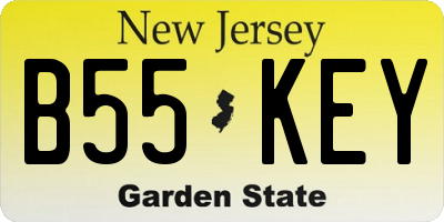 NJ license plate B55KEY