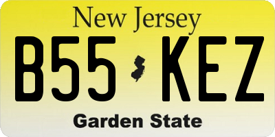 NJ license plate B55KEZ