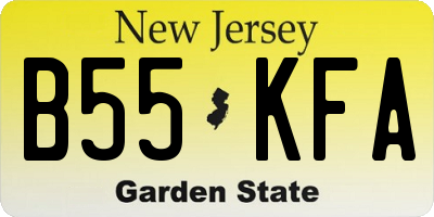 NJ license plate B55KFA
