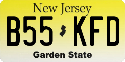 NJ license plate B55KFD