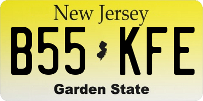 NJ license plate B55KFE