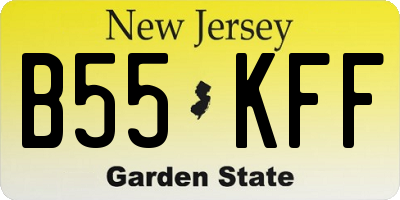 NJ license plate B55KFF