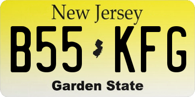 NJ license plate B55KFG