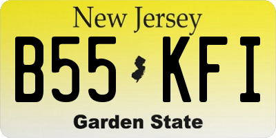 NJ license plate B55KFI