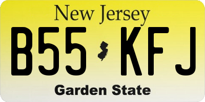 NJ license plate B55KFJ
