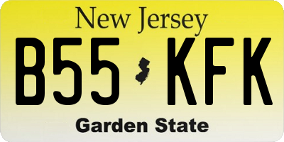 NJ license plate B55KFK