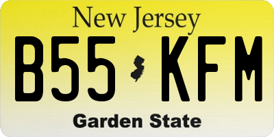 NJ license plate B55KFM