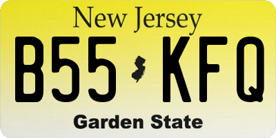NJ license plate B55KFQ