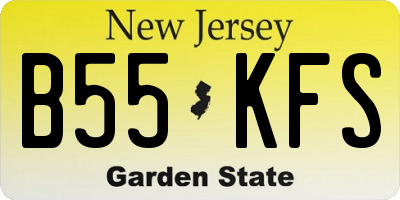 NJ license plate B55KFS