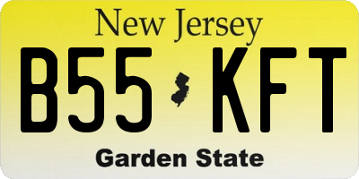 NJ license plate B55KFT