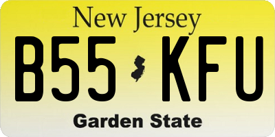NJ license plate B55KFU