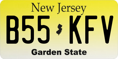 NJ license plate B55KFV