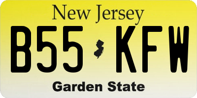 NJ license plate B55KFW
