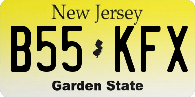 NJ license plate B55KFX