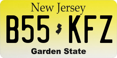 NJ license plate B55KFZ