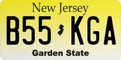 NJ license plate B55KGA