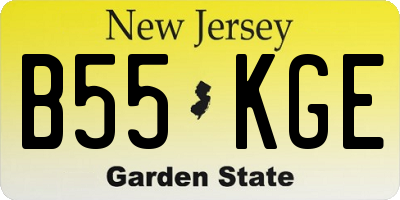NJ license plate B55KGE
