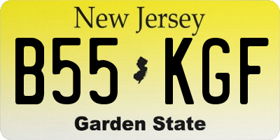 NJ license plate B55KGF